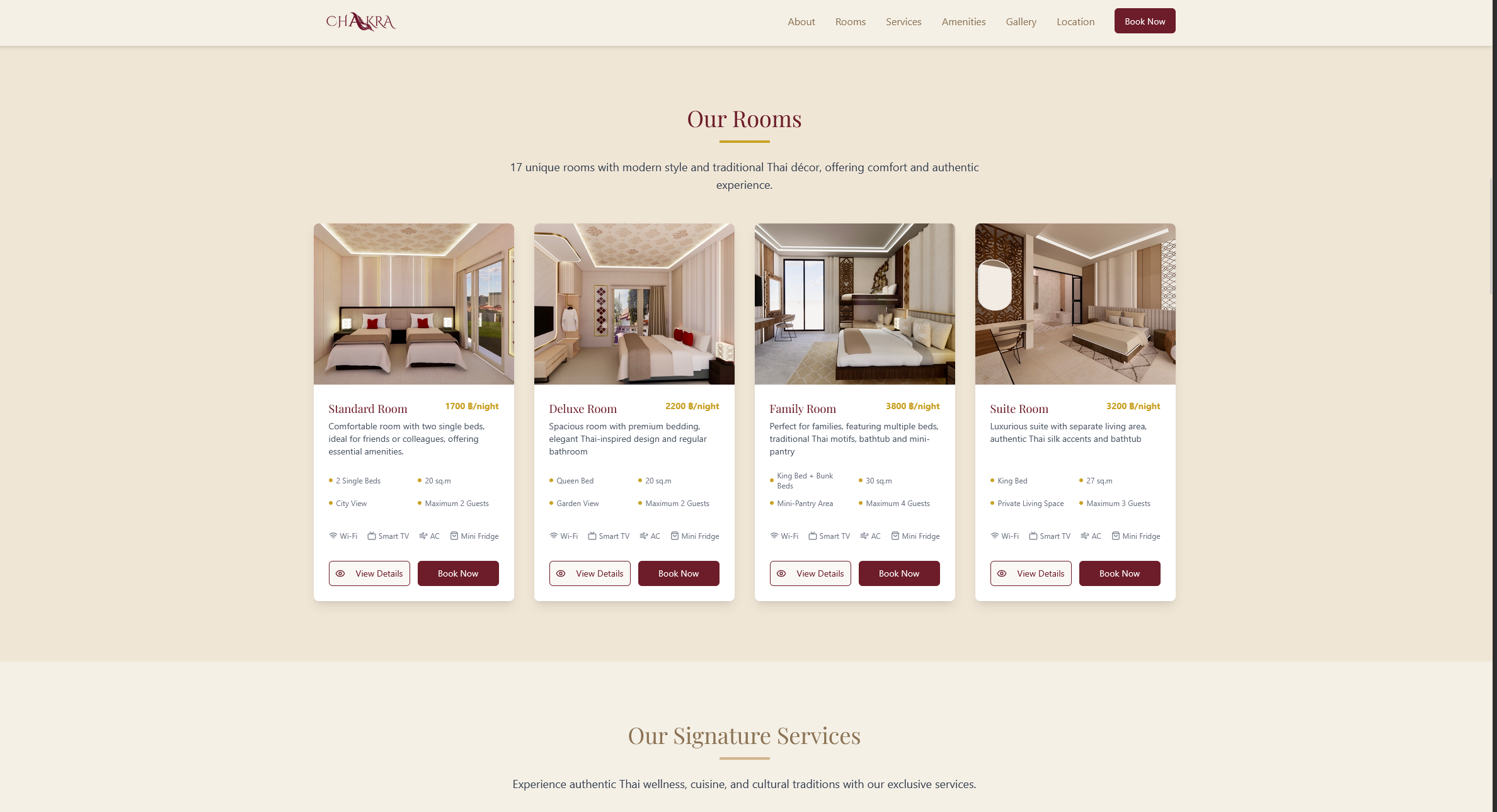 Chakra Hotel Booking Website